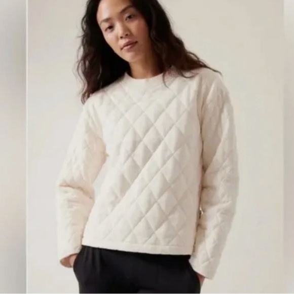 NWT Athleta Retroplush Quilted Crewneck Sweatshirt - Size M - Picture 2 of 7